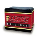 Barnes Originals Semi-Spitzer Bullets, black and red Barnes-branded box in front view