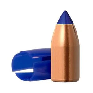 Barnes SpitFire TEZ copper-colored bullet with blue tip and separate blue sabot