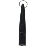 Omnipet Acme Dog Whistle, black plastic whistle with silver key ring