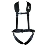 Summit Element Safety Harness Medium black harness with padded shoulder straps, front view