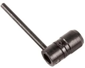 Carlson's T-Handle Choke Wrench, angled view of dark metal wrench with cylindrical socket