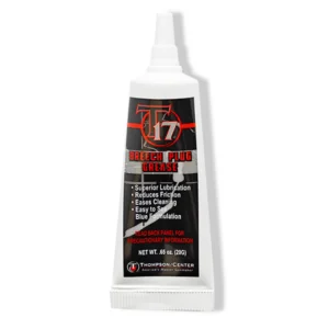 Carlson's Choke Tube Lube, white squeeze tube with pointed nozzle, front view