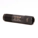 Carlson's Turkey Extended Choke Tube, angled view of brown cylindrical threaded tube
