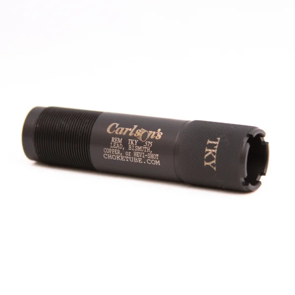Carlson's Turkey Extended Choke Tube, angled view of brown cylindrical threaded tube