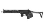 Grand Power Stribog SP9A3 black firearm, right-side view with long handguard and folding stock