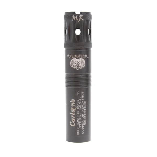 Carlson's Cremator Waterfowl Mid-Range Ported Choke Tube, black tube with top ports