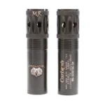 Carlson's Cremator Waterfowl Mid-Range Ported Choke Tube, black, shown from two sides