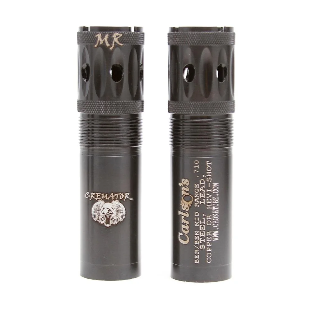 primary-38631 Carlson's Cremator Waterfowl Mid-Range Ported Choke Tube, black, shown from two sides