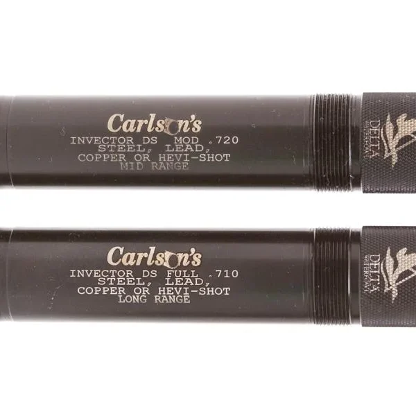 Carlson's Delta Waterfowl Extended choke tubes, two dark metal tubes in side view