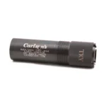 Carlson's Turkey Extended Choke Tube, dark metal tube with threaded end, side view