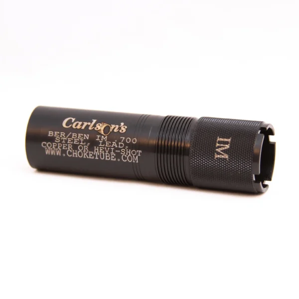 Carlson's Sporting Clay Improved Modified choke tube, black finish in angled side view