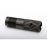 Carlson's Coyote black extended ported choke tube, angled side view