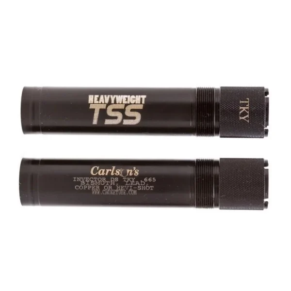 Carlson's TSS Turkey Extended Choke Tube, two black choke tubes in side view