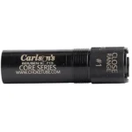 Carlson's Close Range #1 Choke Tube, black, angled side view with threaded body and notched end