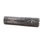 Carlson's Coyote Extended Ported Choke Tube, black side view with threaded end and ports