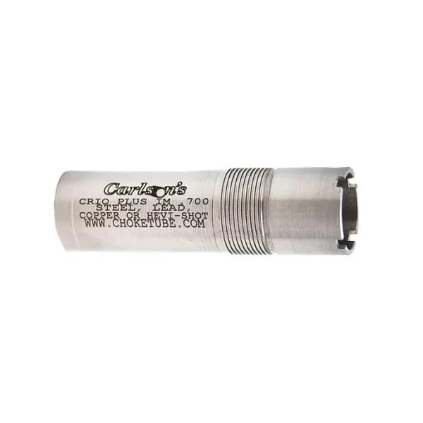Carlson's Flush Improved Modified Cylinder Choke Tube, silver threaded tube in side view