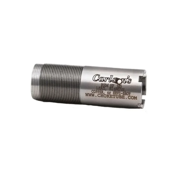 Carlson's Flush Full Extra Choke Tube silver threaded tube, side view with engraving