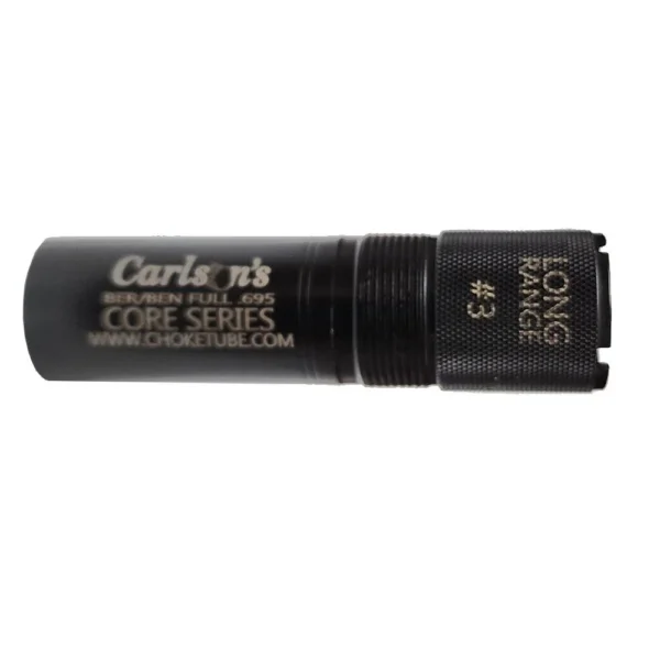 Carlson's Long Range #3 Choke Tube, black side view with threaded end and knurled cap