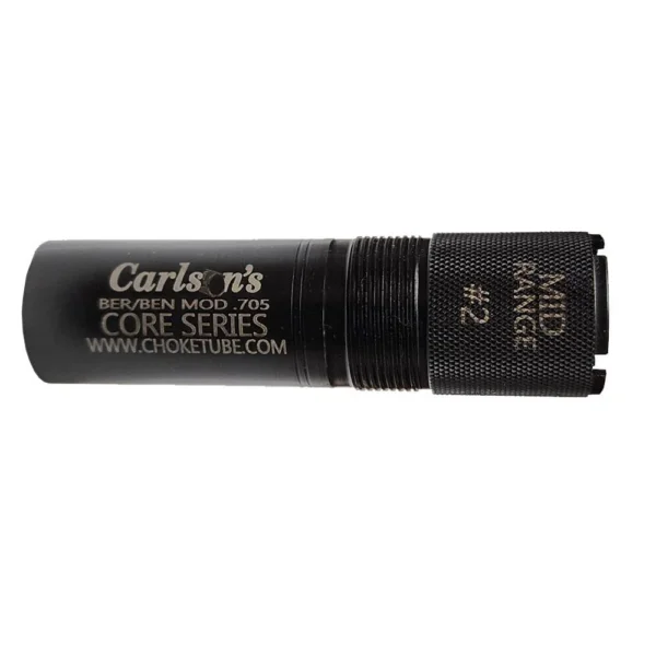 Carlson's Midrange Choke Tube for Beretta/Benelli Mobil, black side view with knurled end