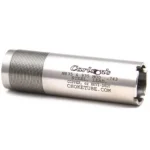 Carlson's Flush Modified Cylinder Choke Tube, silver side view with threaded end and notched rim