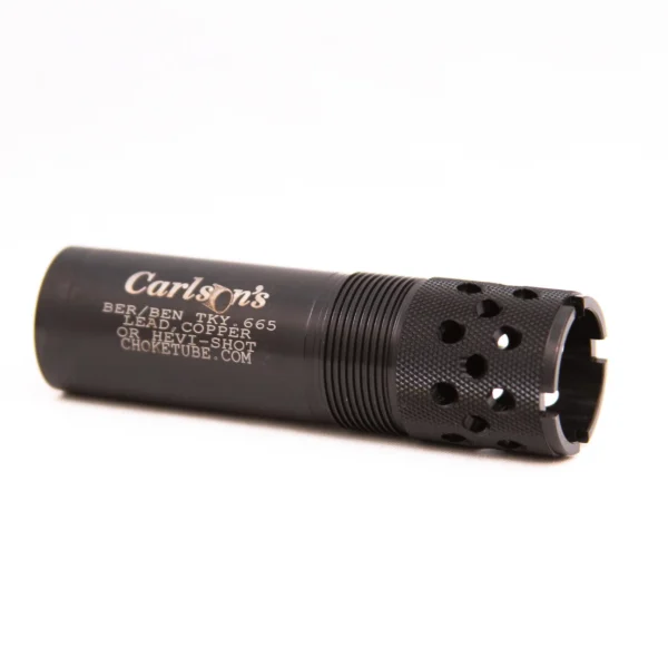 Carlson's Turkey Ported Choke Tube, black tube with threaded body and ported end