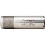 Carlson's Flush Extra Full Choke Tube, silver side view with threaded end and markings
