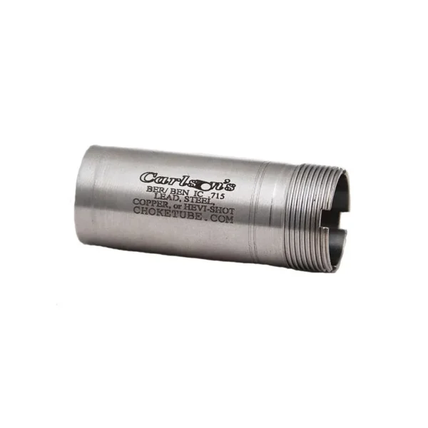 Carlson's Flush Improved Cylinder Choke Tube, silver, side view with threaded end