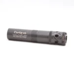 Carlson's Long Beard Turkey Ported Choke Tube, dark side view with threaded body and ported end