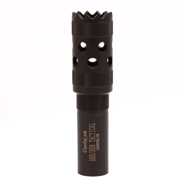 Carlson's Tactical Breecher Improved Cylinder Choke Tube, black front view with toothed end