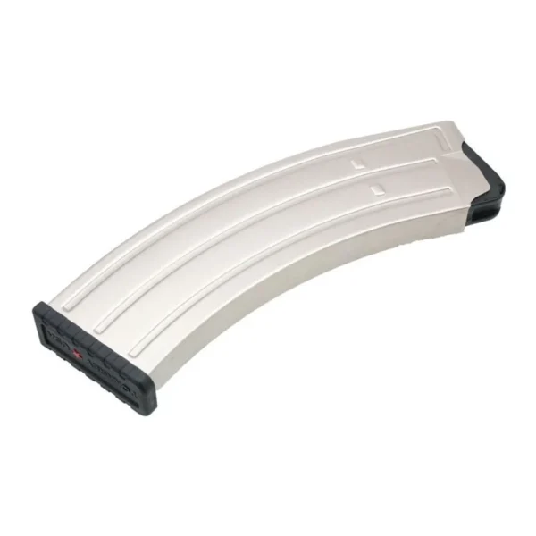 SDS Imports Tokarev Shotgun Magazine, curved silver side view with black follower and baseplate