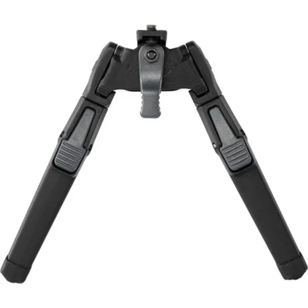 Savage Arms Adjustable Bipod M-LOK, black front view with two extended legs