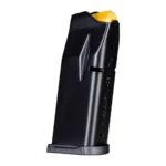Taurus International Inc. Accessory Magazine GX4, angled view of black magazine with yellow follower