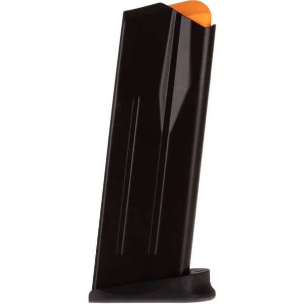 Taurus International Inc. THC magazine, black angled view with orange follower