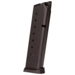 Taurus 1911 Commander Handgun Magazine, black, angled side view with witness holes