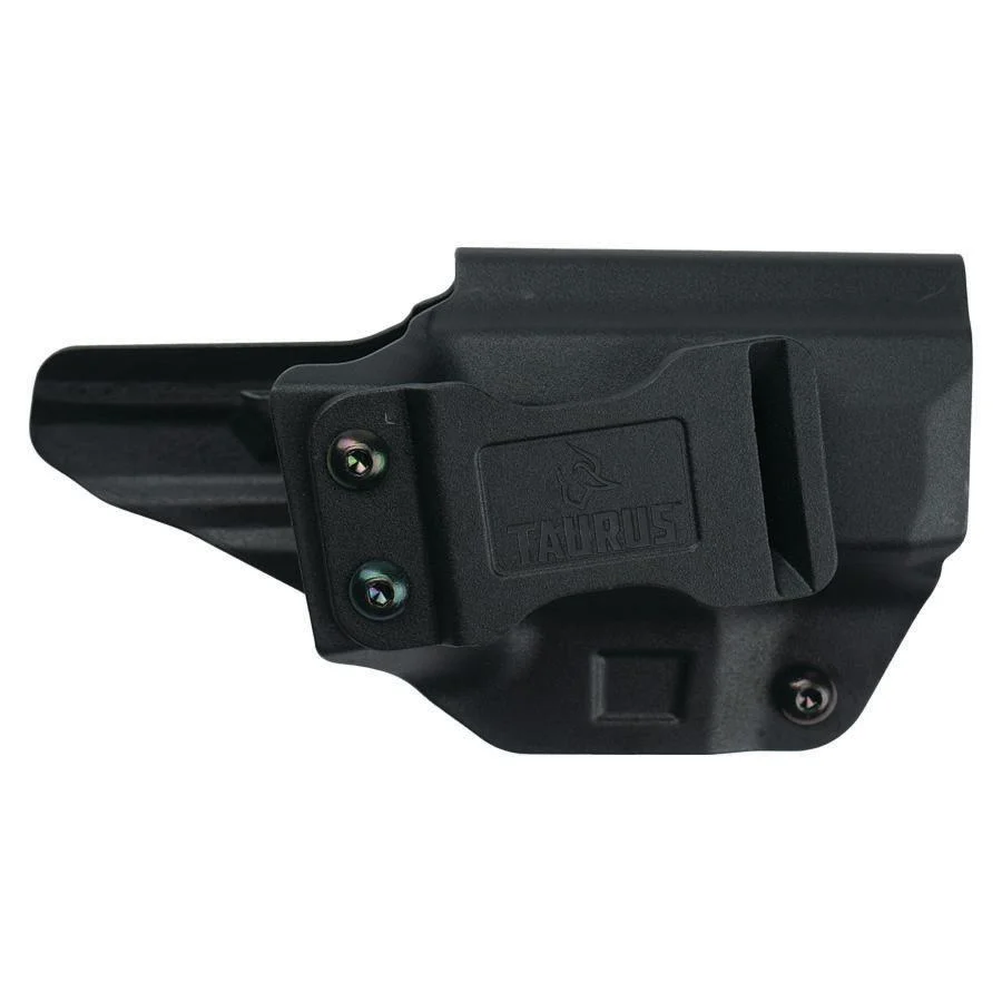primary-38890 Taurus GX4 Handgun with Holster Kit, black molded holster in side view with belt clip