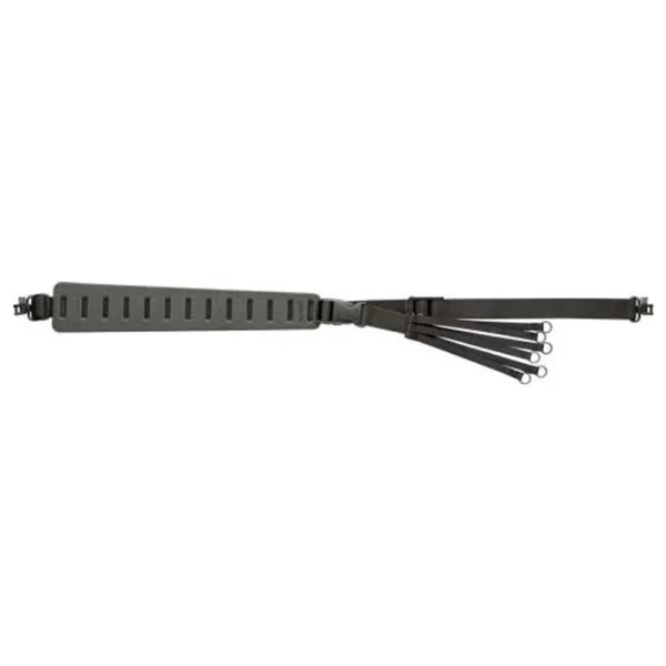 Blackpowder Products Inc-Quake Quake Claw Game Hauler Rifle Sling, black laid-flat view with loops