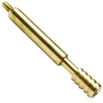 Knight Muzzleloading Brass Cleaning Jag With Extension, gold-tone angled view with threaded end