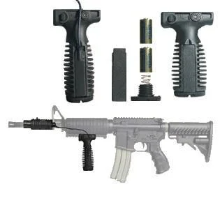 primary-38912 FAB Defense Mako Group quick release vertical grips, black grips, battery insert and mounted view