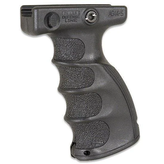 FAB DEFENSE INC. Mako Group Ergonomic Quick Release Foregrip, black side view with finger grooves