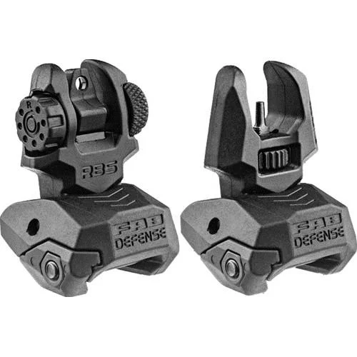 FAB DEFENSE INC. Fab Defense AR Flip-up Sights Front and Rear Black