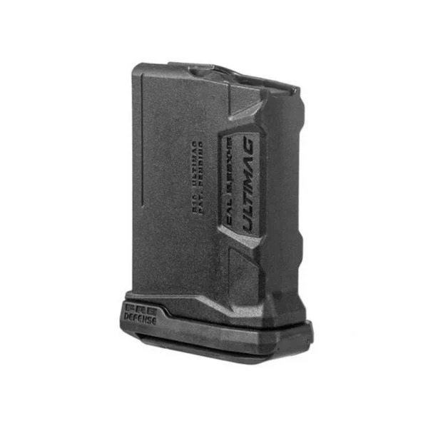 Fab Defense AR-15 Magazine, upright front three-quarter view of black polymer body