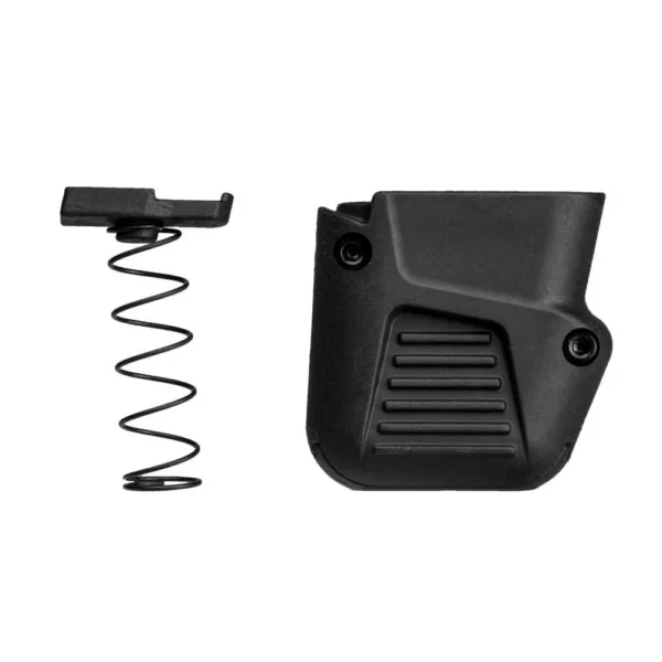 Fab Defense Magazine Extension for Glock 42, black extension with spring and follower displayed