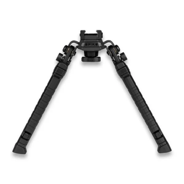 Fab Defense Spike Precision Bipod Black, front view with two extended angled legs and mounting head