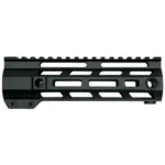 TacFire M-LOK Free Float Handguard in black, right-side view with top rail and vent slots
