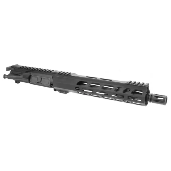 TacFire AR-15 Complete Upper, black right-side view with slotted handguard, top rail and muzzle device