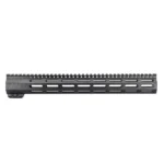TacFire AR-15 M-LOK Free Float Handguard, black side view with elongated slots and top rail