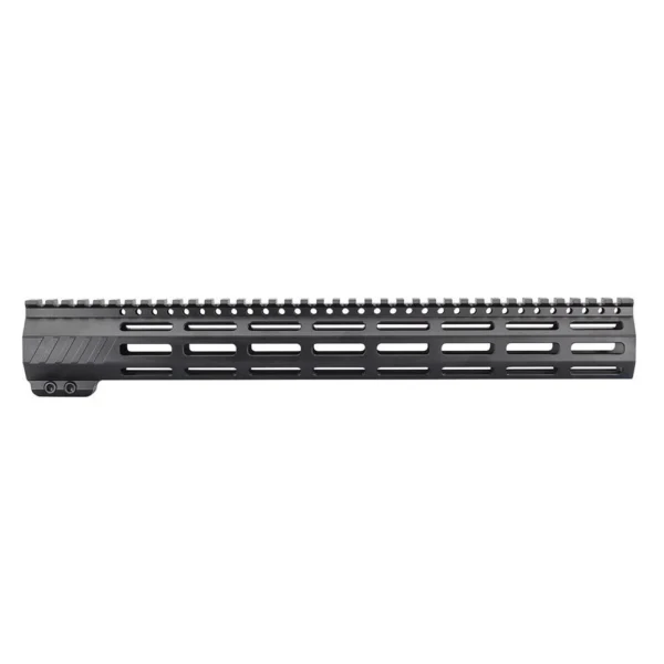 TacFire AR-15 M-LOK Free Float Handguard, black side view with elongated slots and top rail