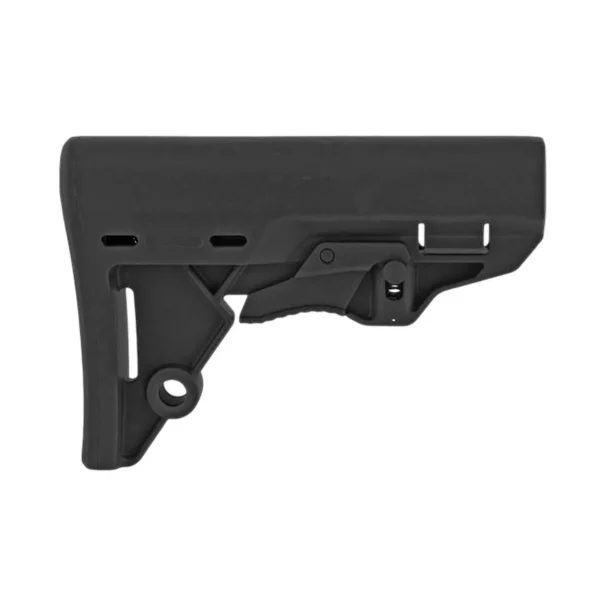 Tacfire 6-Position Scout Stock, black left-side view with adjustment lever and sling point