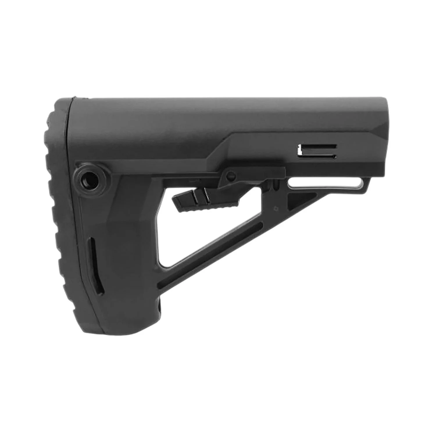 primary-39022 Tacfire 6-Position Ranger Stock, black adjustable stock shown from the right side