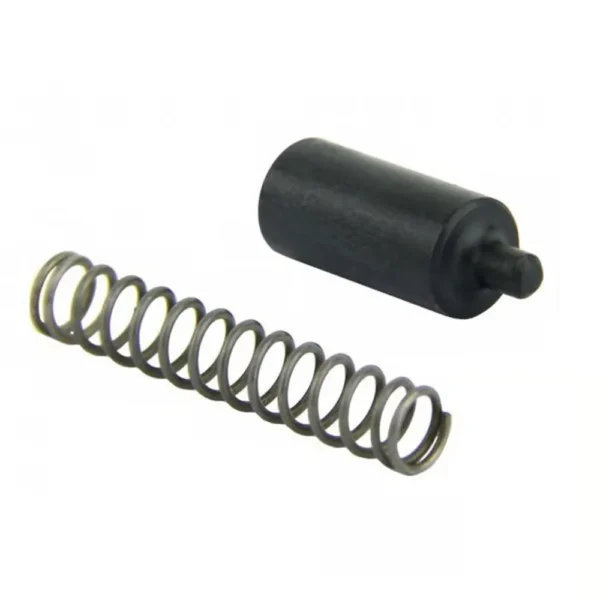 Tacfire Buffer Retainer Pin & Spring, black retainer pin and coiled metal spring